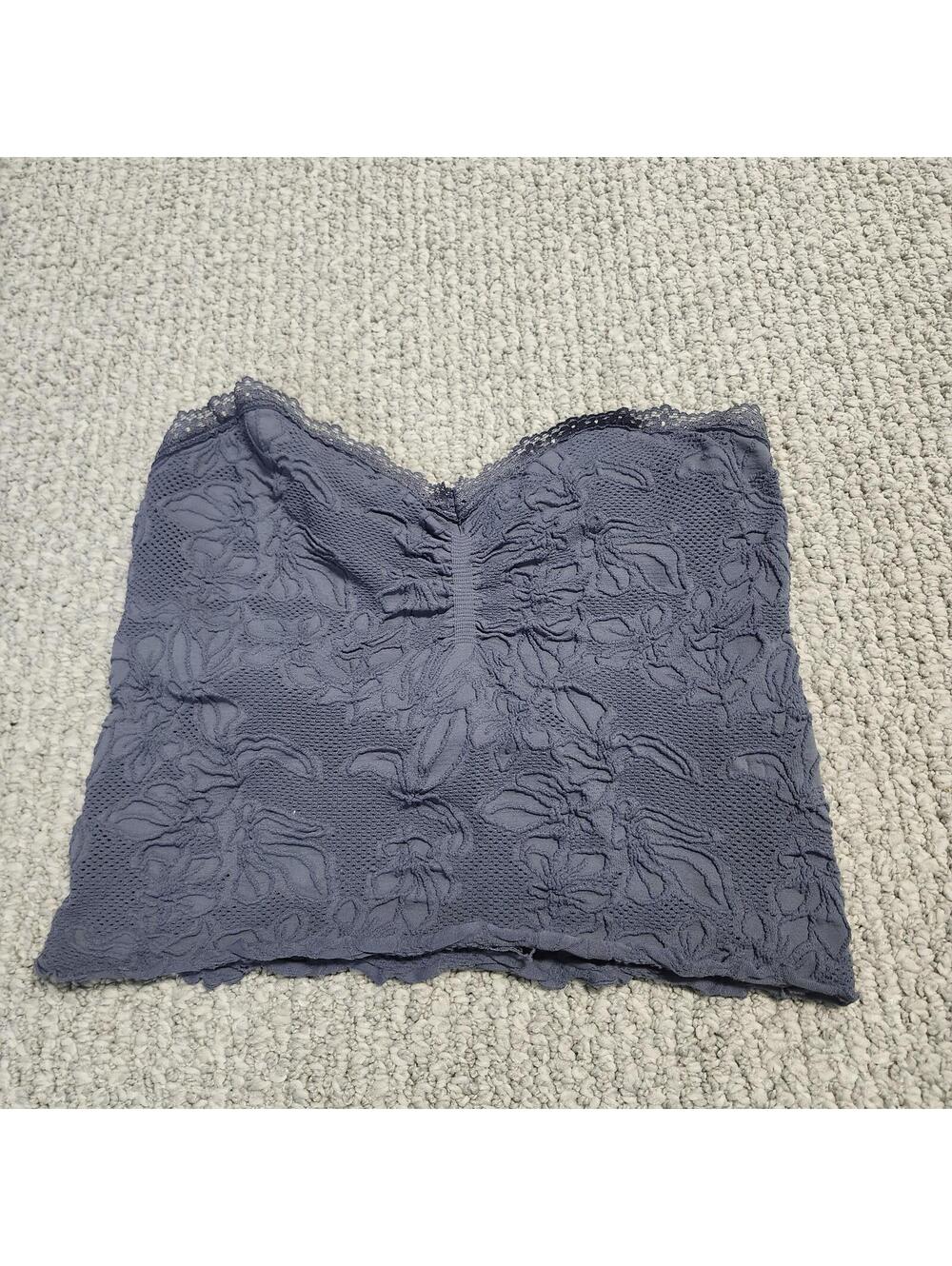 Full Tilt Women's Strapless Crop Top Gray Size S/M